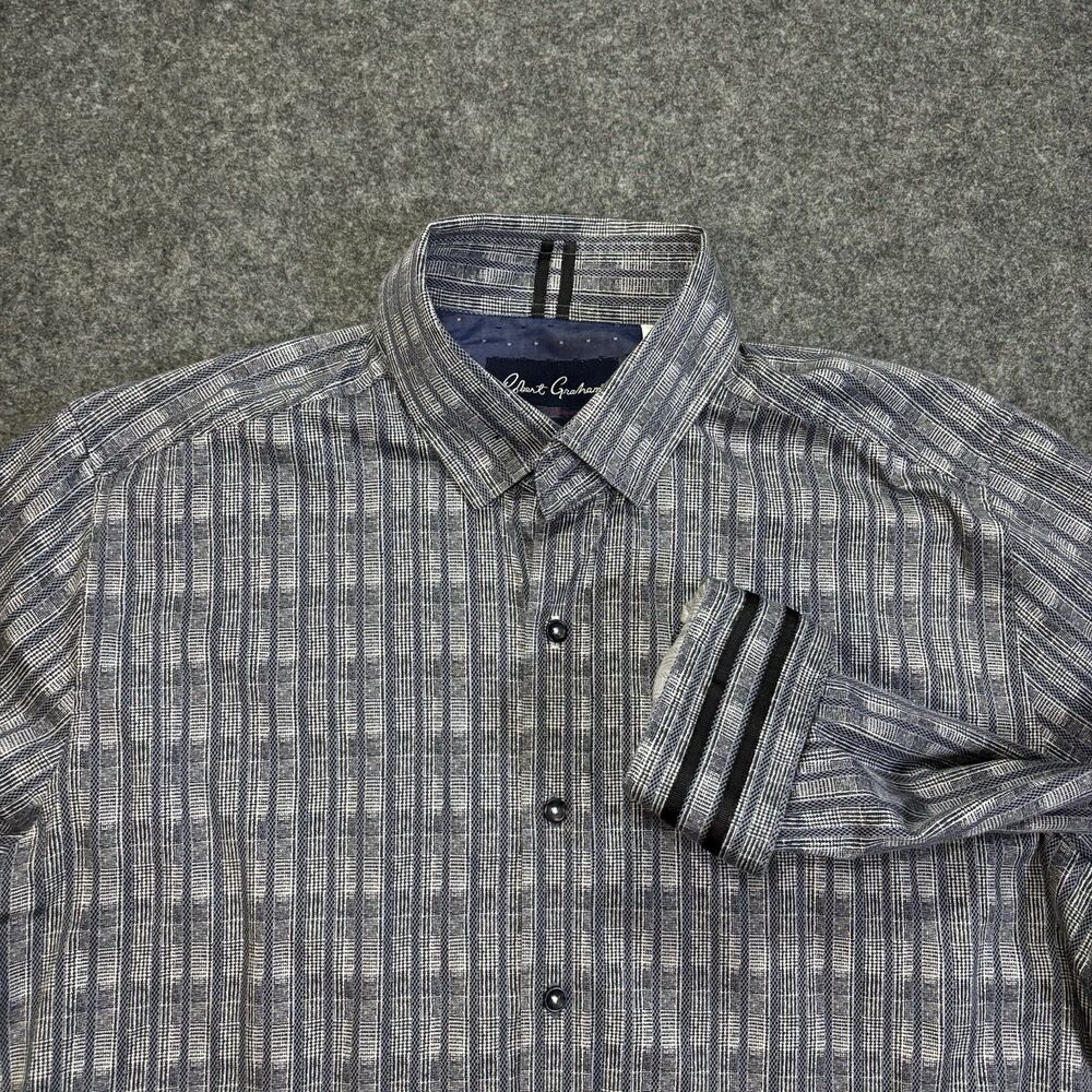 Robert Graham Button Down Shirt Size XL Blue Classic Fit